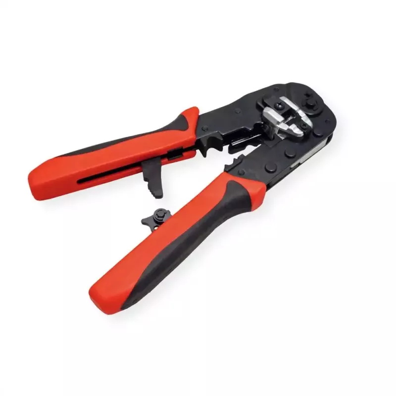 VALUE 25.99.8794 kabelių užspaudimo replės, 190 mm, 347 g, juoda/raudona