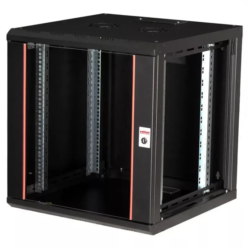 Sieninis stovas ROLINE Pro 12U 19 colių, 600x600 mm, juodas, IP20, su raktiniu užraktu