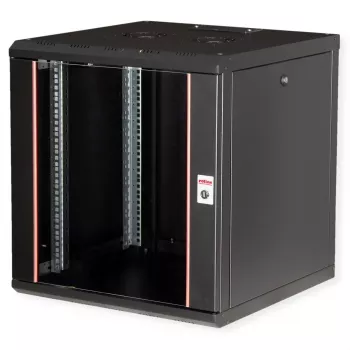 Sieninis stovas ROLINE Pro 12U 19 colių, 600x600 mm, juodas, IP20, su raktiniu užraktu