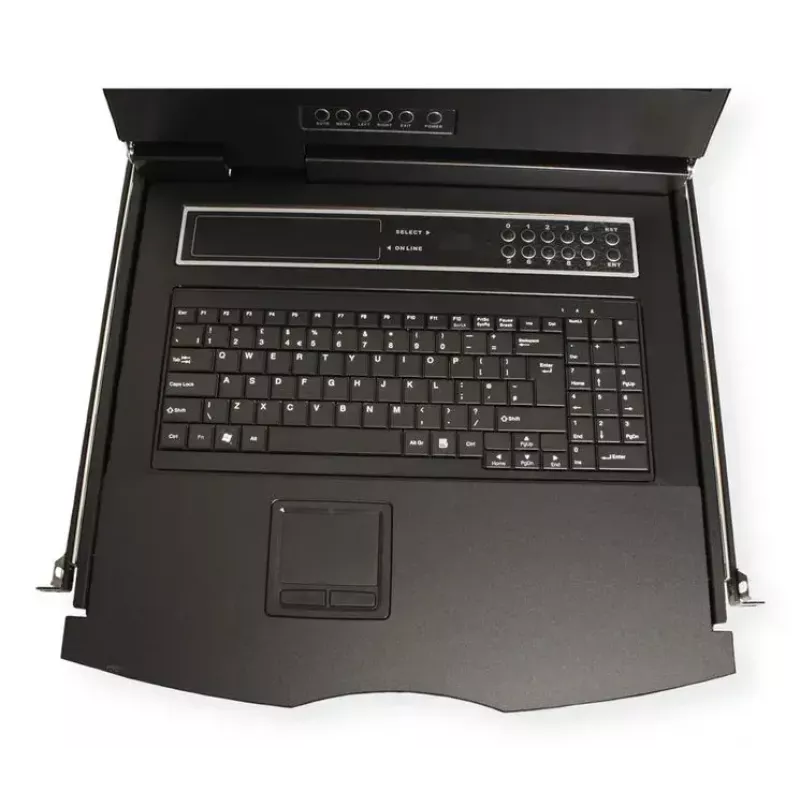 Rack konsolė VALUE 26.99.0131 19 colių (48,3 cm) 1366x768 250 cd/m² vokiška klaviatūra juoda 1U