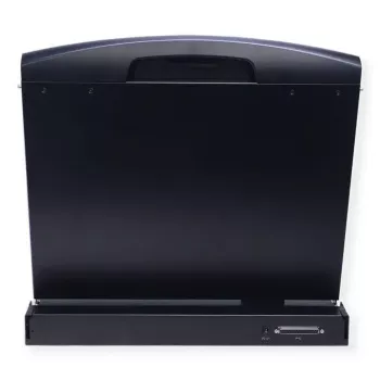 Rack konsolė VALUE 26.99.0132 — 19 colių (48,3 cm) LCD 1366×768, 1U, Šveicariška klaviatūra, juoda