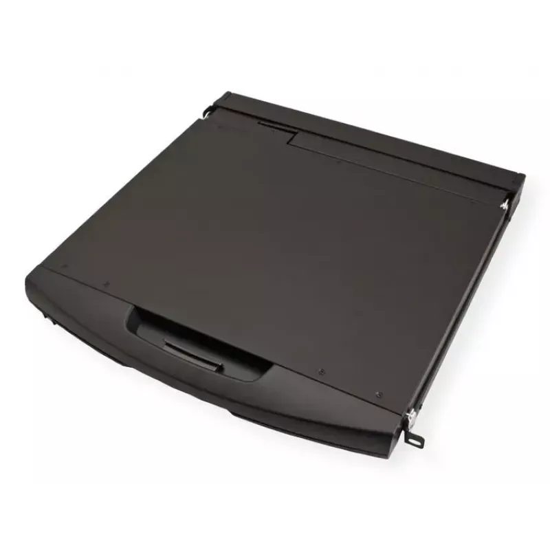 VALUE 26.99.0192 KVM pultas su 8 prievadų KVM komutatoriumi, 19 colių (48,3 cm) 1366x768 TFT, VGA, USB, šveicariška klaviatūra