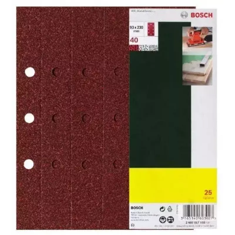 Bosch 2 607 017 097 šlifavimo popieriaus rinkinys 25 vnt.