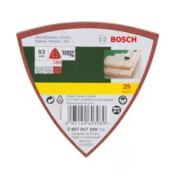 Bosch 2607017109 Šlifavimo popieriaus lapai 25 vnt.