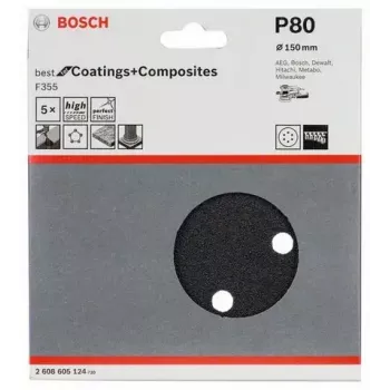 Šlifavimo popierius Bosch F355 5 vnt