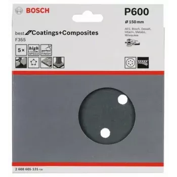 Šlifavimo lakštai Bosch F355 5 vnt 2608605131