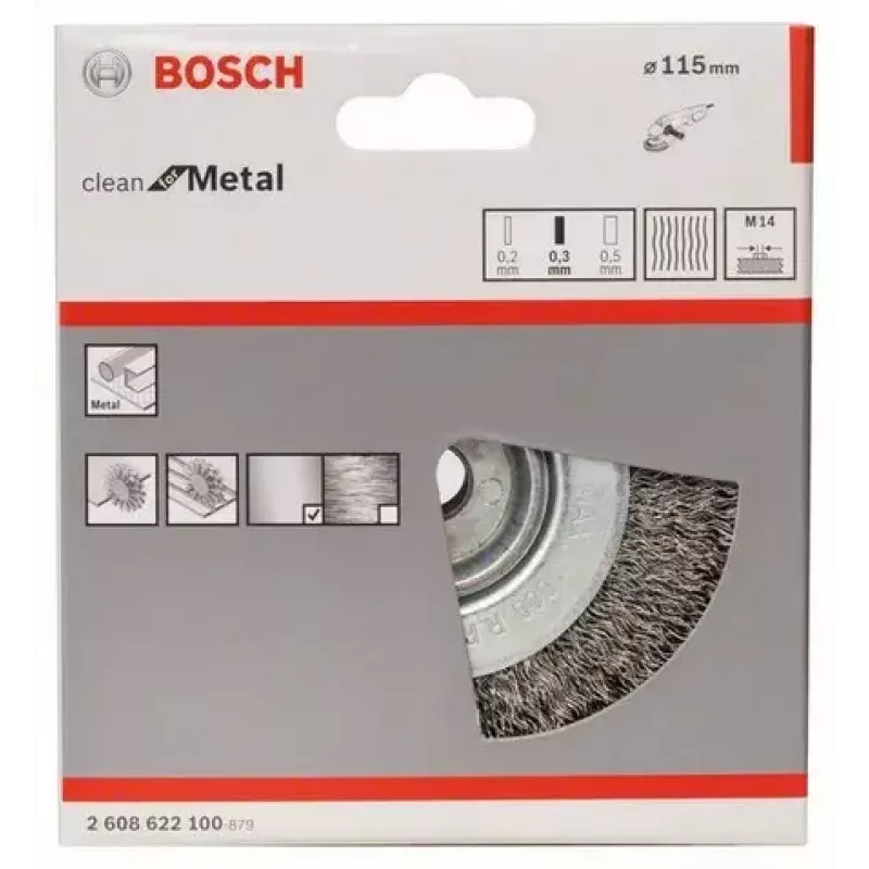 Šepečių ratas Bosch 2 608 622 100 11,5 cm, kotelio skersmuo 1,4 cm
