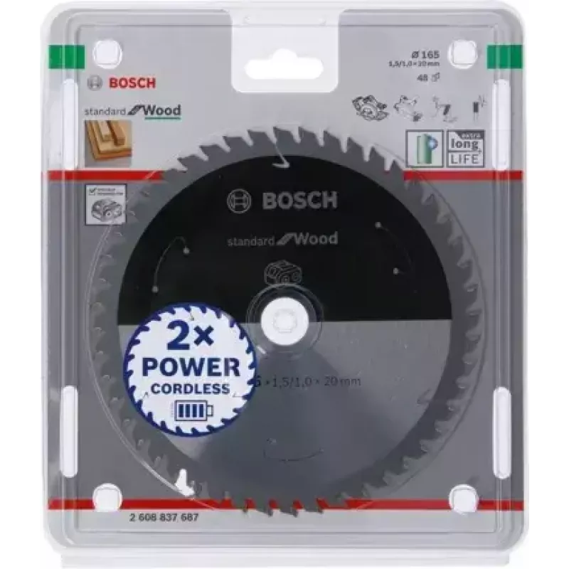 Bosch STANDARD FOR WOOD pjūklo diskas medienai 16,5 cm 1 vnt.