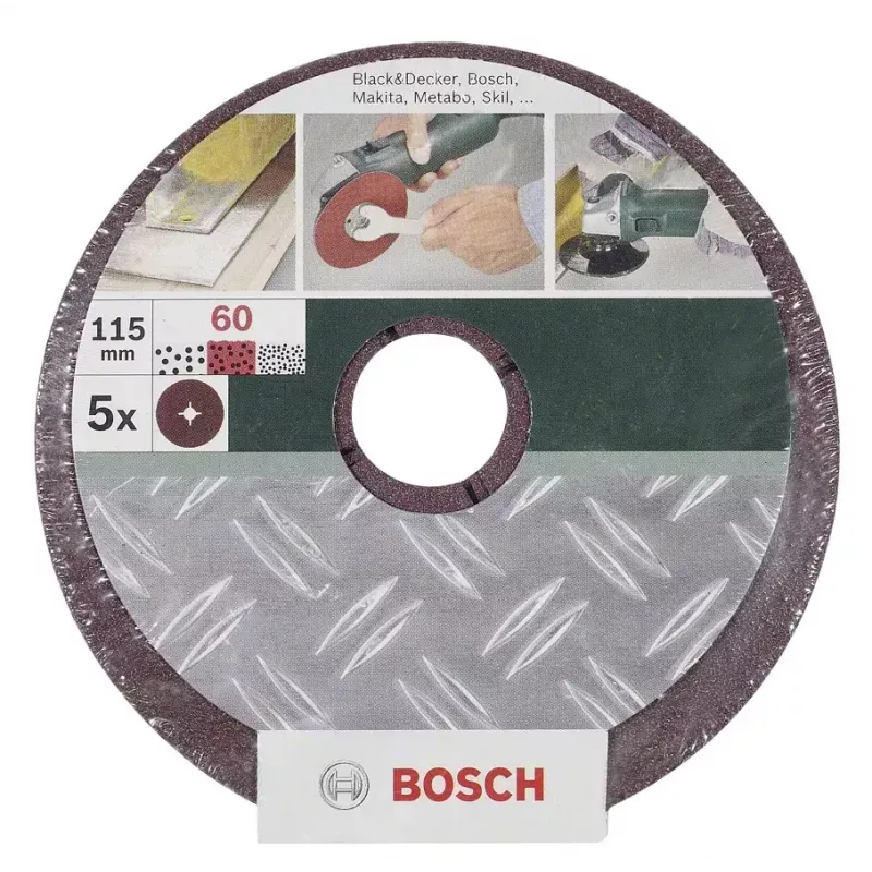 Šlifavimo diskas Bosch 2609256252, skylės skersmuo 2,2 cm, 5 vnt. pakuotė