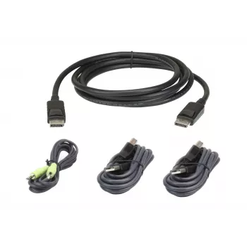 ATEN DisplayPort Secure KVM kabelio rinkinys, 1,8 m, USB DisplayPort