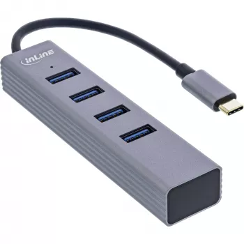 InLine USB-C 3.2 Multi Hub (4x USB-A 5Gb/s), OTG, aliuminio korpusas