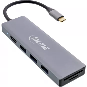 InLine USB 3.2 USB-C Multi Hub (3x USB-A + USB-C) – kortelių skaitytuvas – HDMI – OTG
