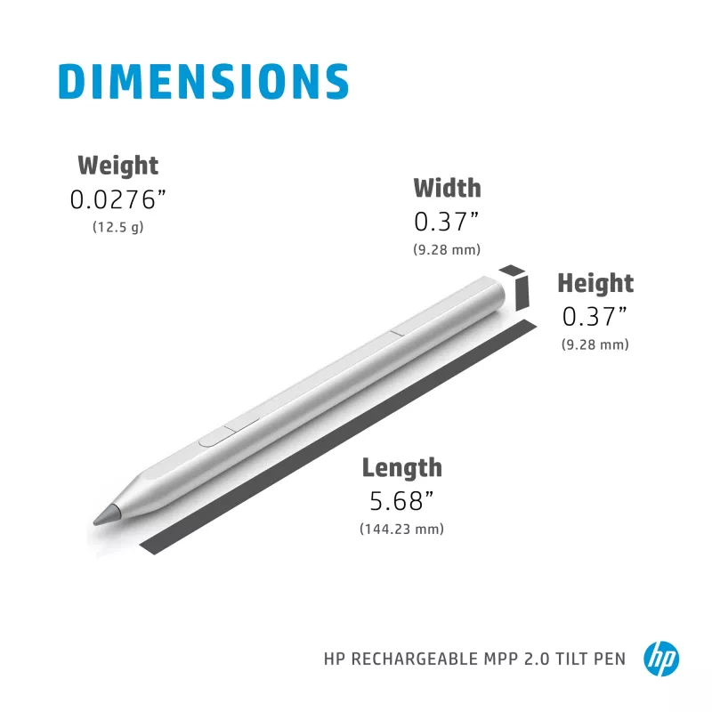 HP Rechargeable MPP 2.0 Tilt Pieštukas (Juodas), Nešiojamam Kompiuteriui, HP, Juoda, 1 Mėn., Kinija, Namams