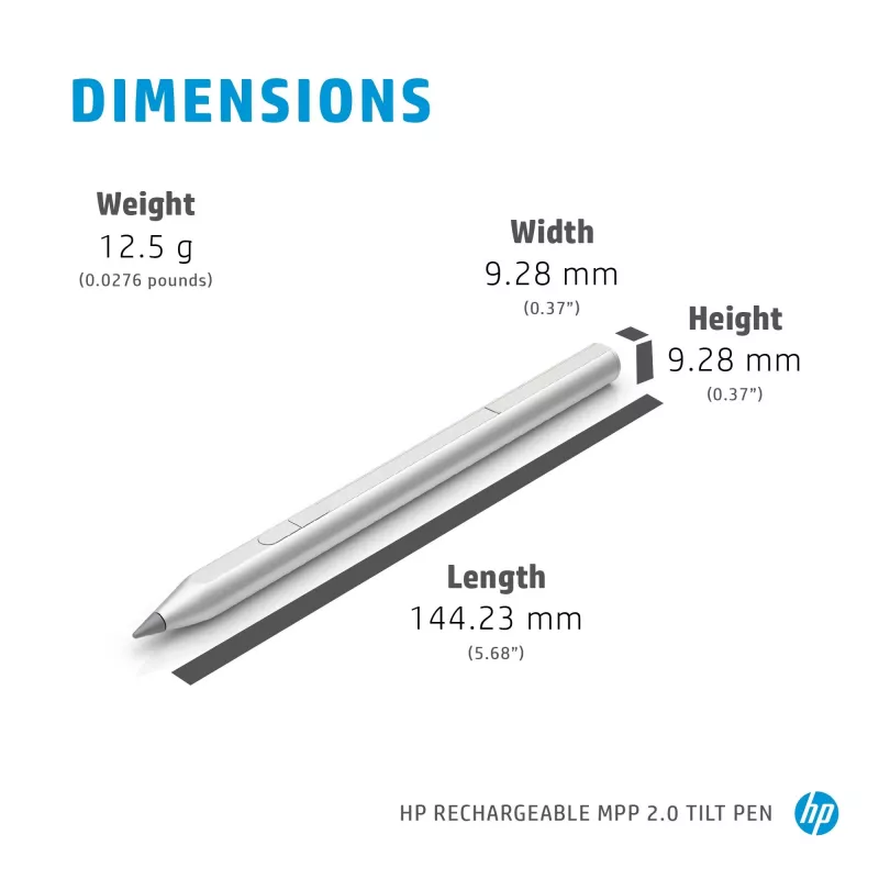 HP Rechargeable MPP 2.0 Tilt Pieštukas (Juodas), Nešiojamam Kompiuteriui, HP, Juoda, 1 Mėn., Kinija, Namams