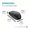 HP 235 Slim belaidė pelė, ambidekstrinė, optinė, RF belaidė, 1600 DPI, juoda