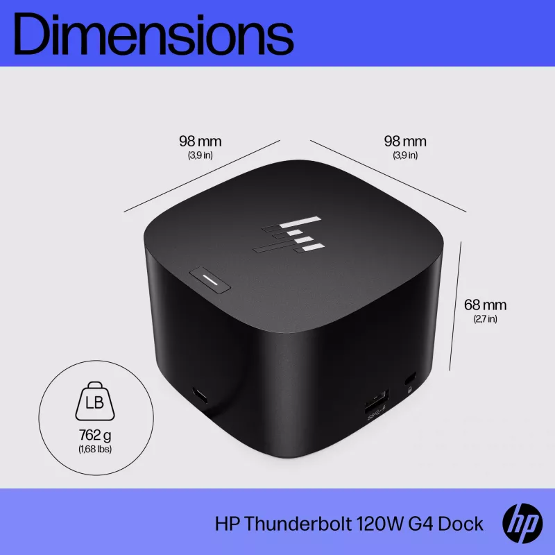 HP Thunderbolt Dock 120W G4 – belaidė dokų stotelė, juoda, Thunderbolt 4