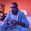 PDP Nintendo Switch Sheikah Shoot REMATCH GLOW valdiklis, laidinis, USB, juodas/mėlynas
