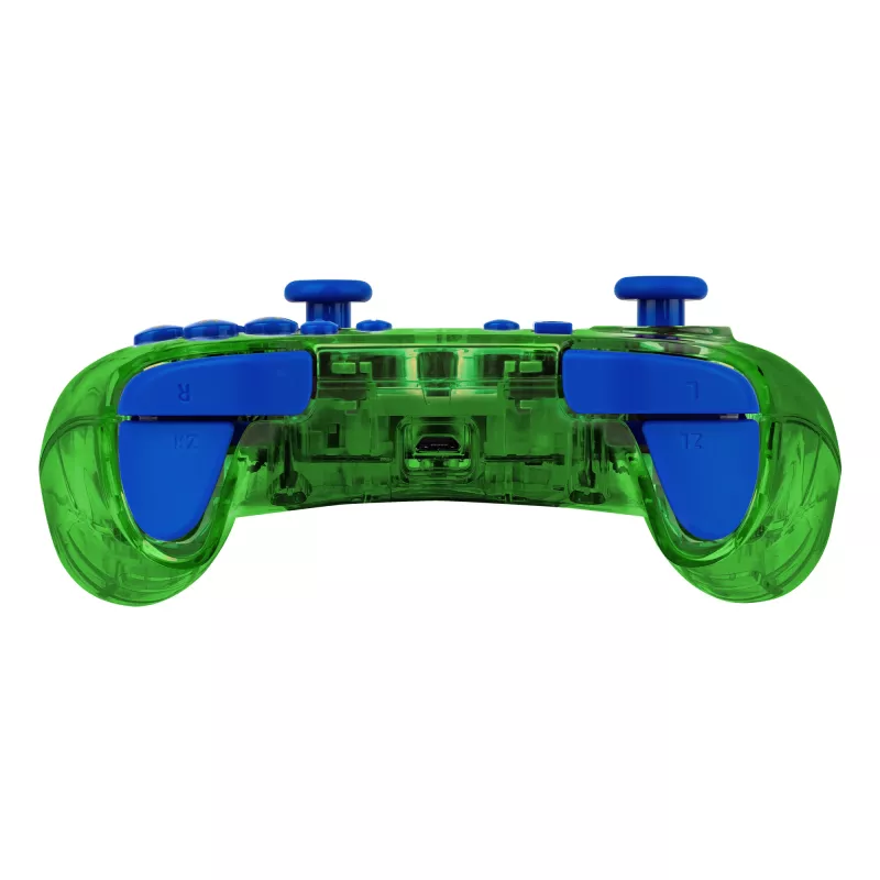 PDP Rock Candy: Luigi Lime mėlynai žalia peršviečiama USB pultelė Nintendo Switch, Switch Lite, Switch OLED