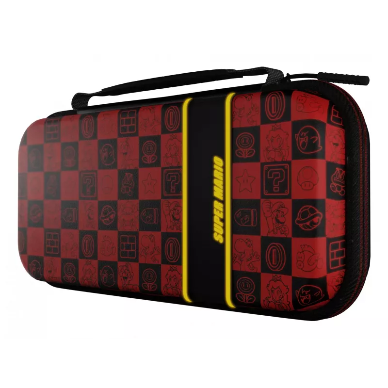 PDP Travel Case Plus GLOW Super Icon, kietas dėklas Nintendo Switch, Switch Lite, Switch OLED