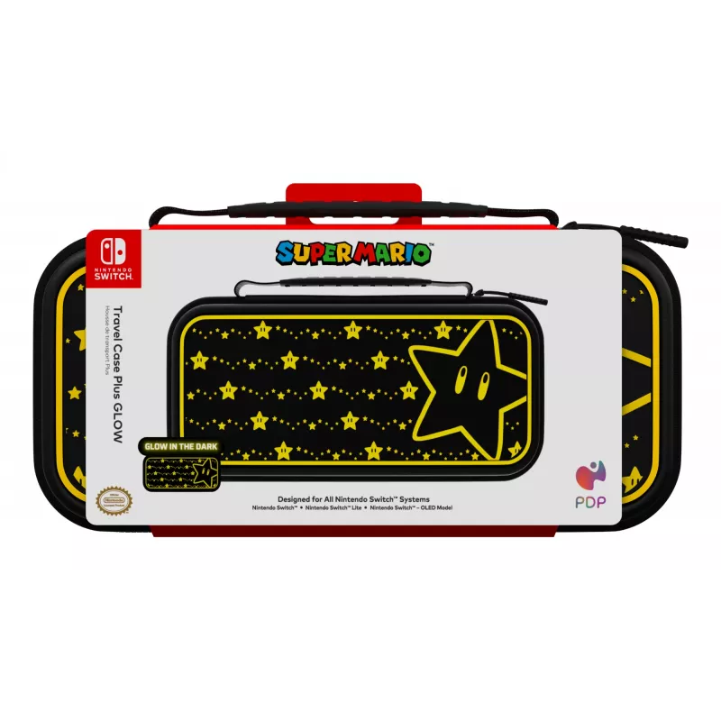 PDP Travel Case Plus GLOW Super Star dėklas, skirtas Nintendo Switch, Switch Lite, Switch OLED