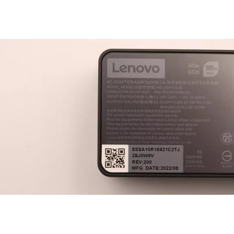 AC adapteris 65W USB Type-C Lenovo 5A10W86254