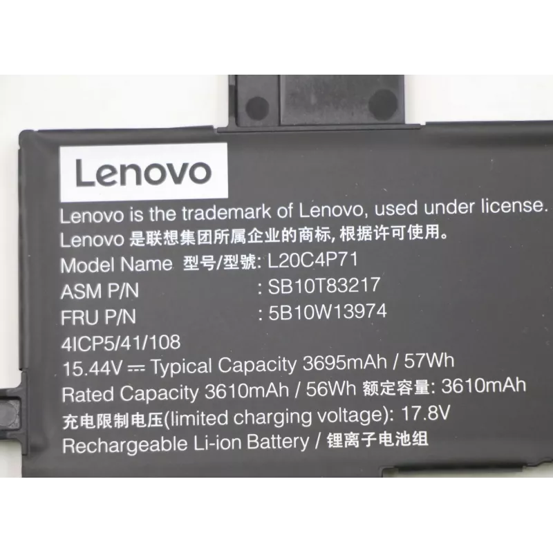 Nešiojamojo kompiuterio baterija Lenovo 57Wh modelis 5B10W13974 suderinamiems Lenovo nešiojamiesiems kompiuteriams