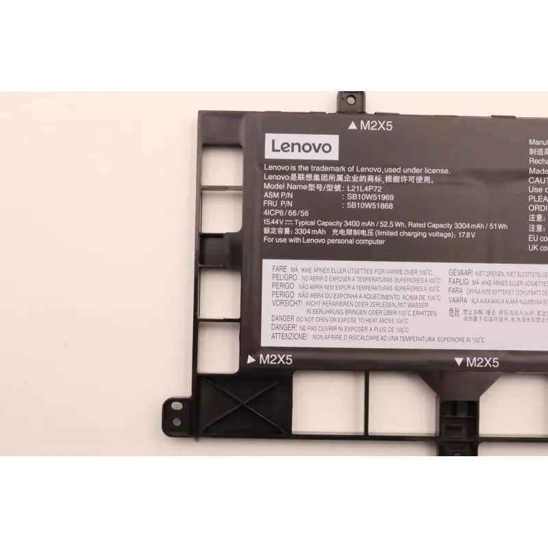 Vidinė baterija nešiojamam kompiuteriui Lenovo 5B10W51868 4 elementai 52,5 Wh