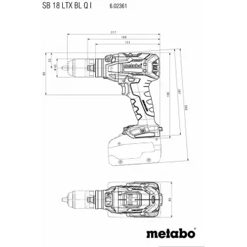 Smūginis suktuvas Metabo 602361840, 130 N⋅m, 2,4 kg
