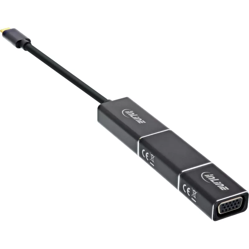 InLine USB ekrano adapterių rinkinys 6-in-1, 4K/60Hz juodas