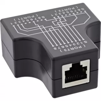 InLine Cat.5e STP T-Adapter RJ45 lizdas į 2x RJ45 lizdą Juoda