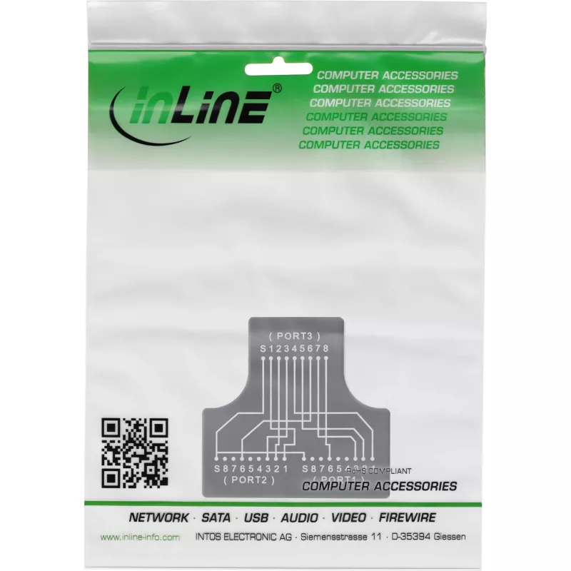 InLine Cat.5e STP T-Adapter RJ45 lizdas į 2x RJ45 lizdą Juoda