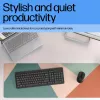 Belaidė pilno dydžio membraninė klaviatūra HP 220 – juoda, RF 2,4 GHz, USB-A imtuvas, QWERTY, skaičių blokas, AAA baterija