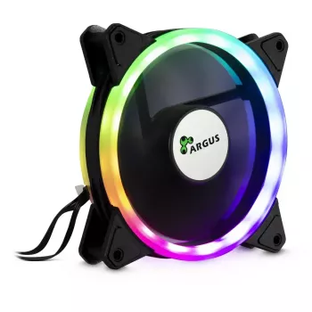 Ventiliatorių rinkinys Inter-Tech RS-04 RGB 12 cm juodas