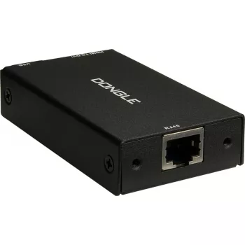 Sąsajų adapteris INTER-TECH KT-150D – RJ-45 (moteriška) į DVI‑D, laidinis, max 1980×1080, su USB A–B laidu, metalinis, juodas