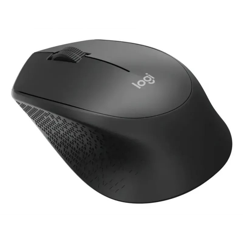 Logitech pelė M330 SILENT PLUS – belaidė RF, dešinei rankai, 1000 DPI, 3 mygtukai, slinkimo ratukas, juoda, maitinama baterija