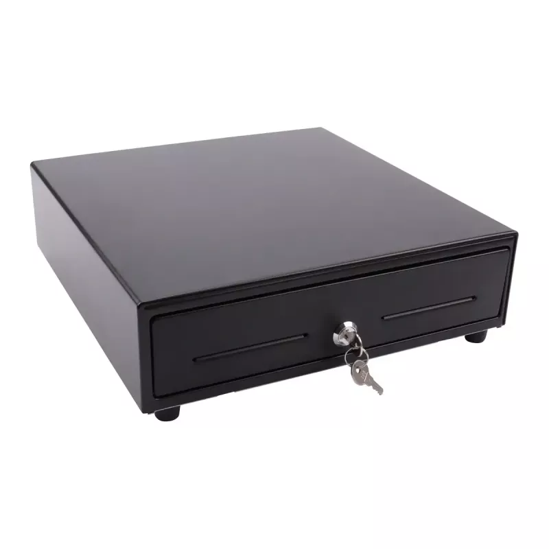 Elektrinis kasos stalčius Olympia SD 330A, metalinis korpusas, įėjimas 12–14 V, 335×330×104 mm, su 2 raktais
