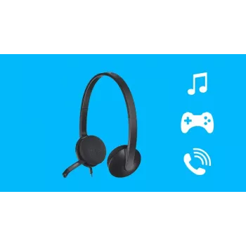 Ausinės su mikrofonu Logitech H340 USB kompiuterinės ausinės