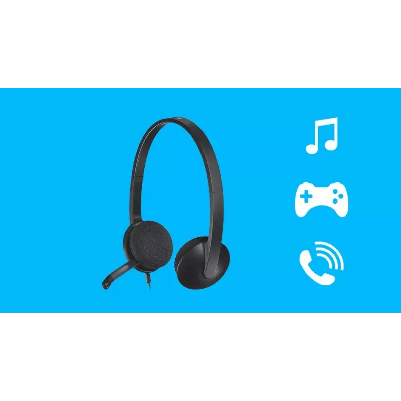 Ausinės su mikrofonu Logitech H340 USB kompiuterinės ausinės