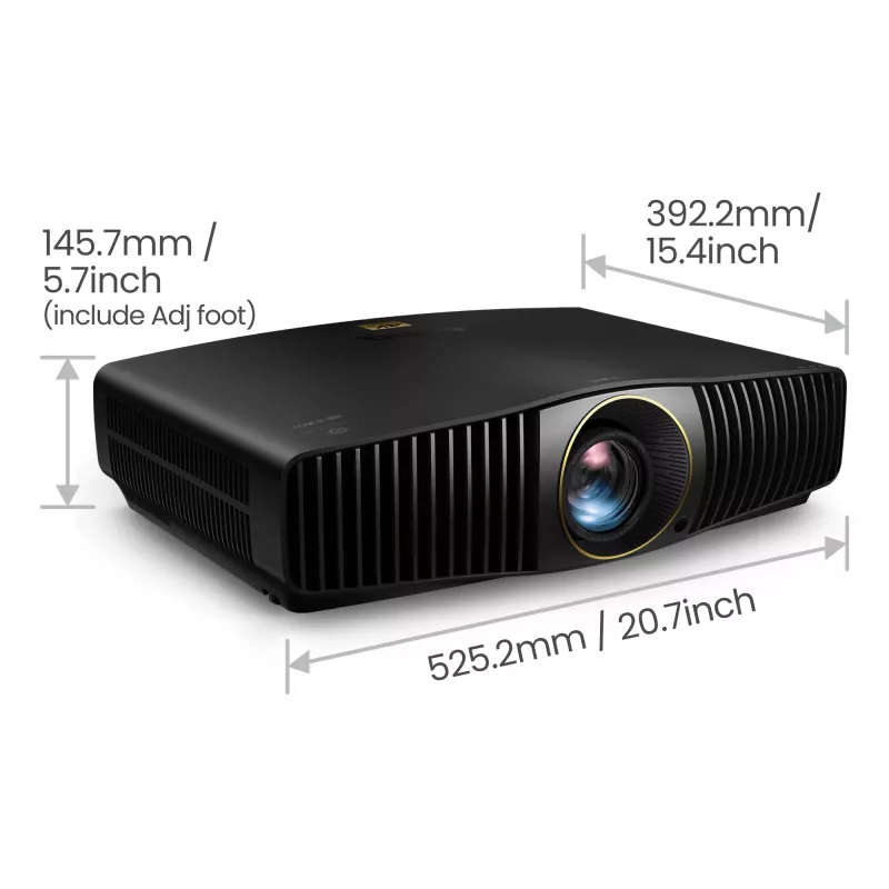 Projektorius BenQ W5850 standartinio fokusavimo 2600 ANSI liumenų DLP UHD 4K (3840x2160) 3D juodas