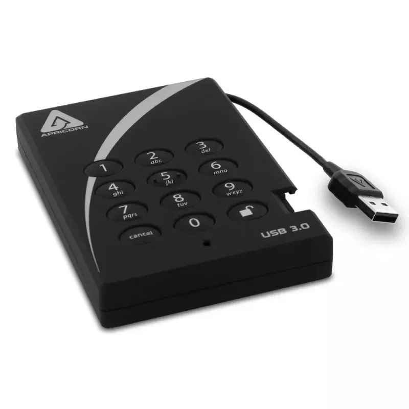 Išorinis kietasis diskas Apricorn 500GB USB 3.2 Aegis Padlock