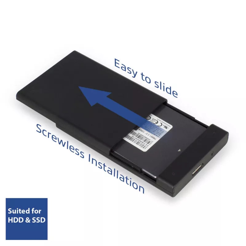 Išorinis dėklas 2.5 inch SATA kietajam diskui arba SSD ACT AC1215 be varžtų, USB 3.2 Gen1