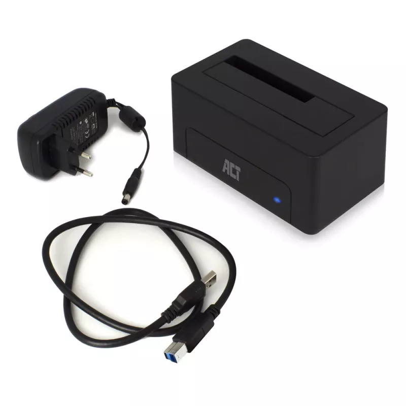 ACT 2,5 colio / 3,5 colio SATA kietojo disko / SSD dokavimo stotelė USB 3.2 Gen1 juoda