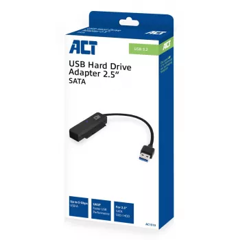 ACT USB adapterinis kabelis į 2.5 colio SATA HDD/SSD AC1510 0,15 m Juoda