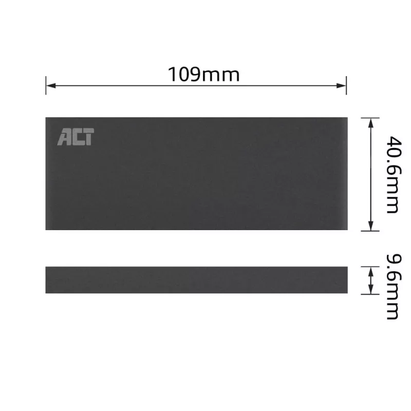 Išorinis SSD dėklas ACT M.2 USB 3.2 Gen1 Juodas 5 Gbit/s