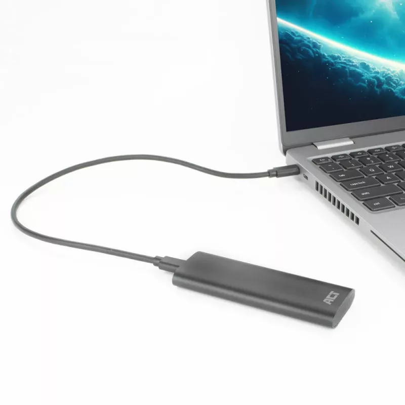 Dėklas SSD ACT AC1615 USB-C M.2 NVMe PCIe 10 Gbit/s Juodas