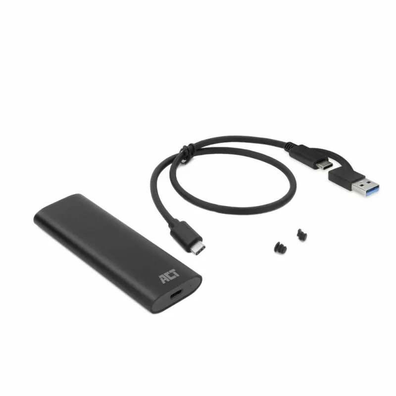 Dėklas SSD ACT AC1615 USB-C M.2 NVMe PCIe 10 Gbit/s Juodas