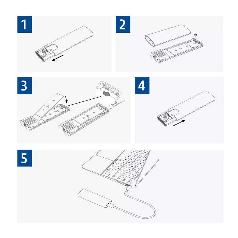 Dėklas SSD ACT AC1615 USB-C M.2 NVMe PCIe 10 Gbit/s Juodas