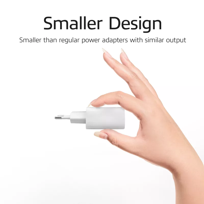 ACT AC2122 USB-C & USB-A įkroviklis 20W su Power Delivery PPS, Quick Charge, GaNFast