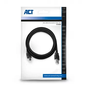 ACT USB 2.0 jungiamasis laidas USB A - Mini USB B 1,8 m