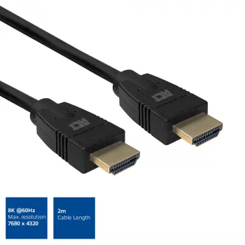 ACT AC3810 HDMI 2.1 laidas 2 m, 8K Ultra High Speed, HDMI-A kištukas - HDMI-A kištukas